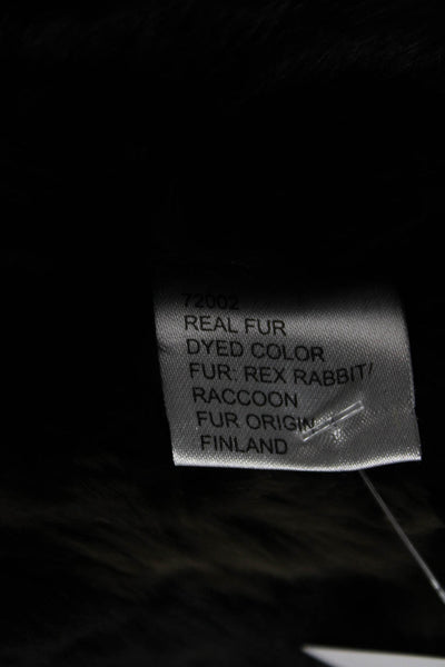 Benelle Womens Green Army Rex Rabbit Raccoon Parka Size M