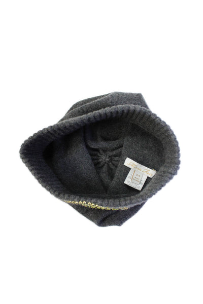 Minnie Rose Womens Cashmere Beaded Jeweled Beanie Hat Grey Size One Size