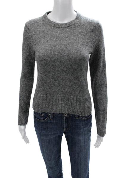 Jenni Kayne Unisex Pullover Sweater Wool Nylon Gray Crew Neck Button Size S