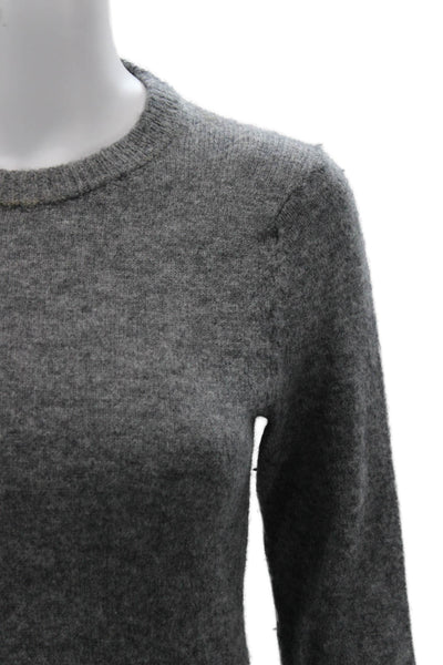 Jenni Kayne Unisex Pullover Sweater Wool Nylon Gray Crew Neck Button Size S