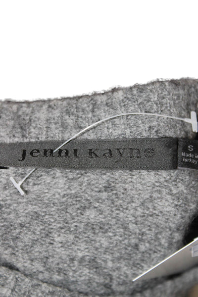 Jenni Kayne Unisex Pullover Sweater Wool Nylon Gray Crew Neck Button Size S