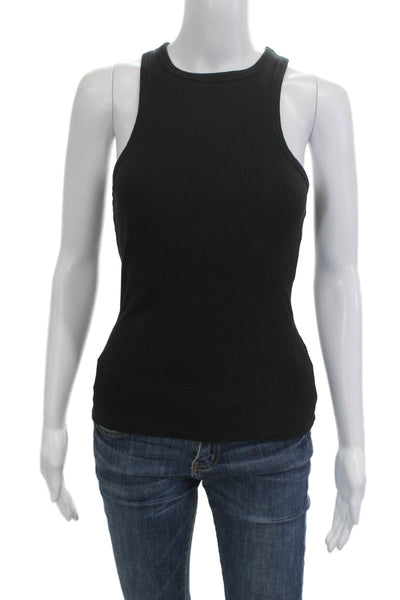 Agolde Women Basic High Neck Sleeveless Tank Black Size XS