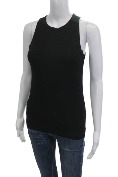 The Drop Womens Basic Sleeveless Tank Black Modal Crew Neck Size XS