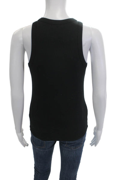 The Drop Womens Basic Sleeveless Tank Black Modal Crew Neck Size XS
