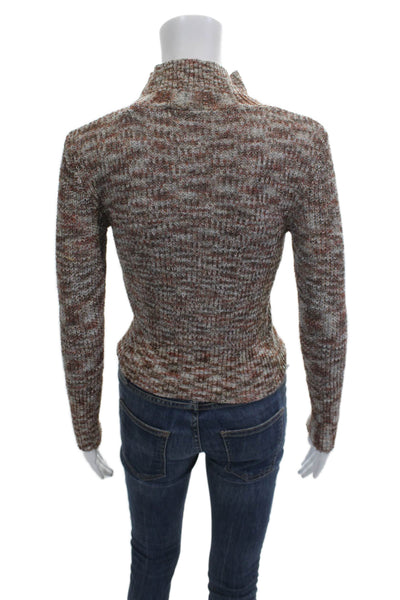 Free People Unisex Pullover Sweater Brown Mock Neck Long Sleeve Size XS