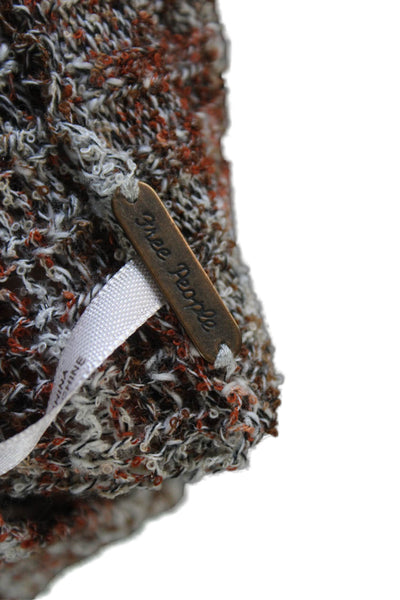 Free People Unisex Pullover Sweater Brown Mock Neck Long Sleeve Size XS