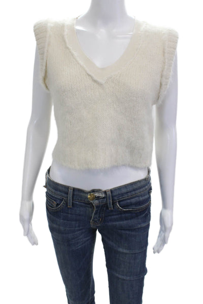 Jenni Kayne Unisex Pullover Sweater Wool Nylon Gray Crew Neck Button Size S