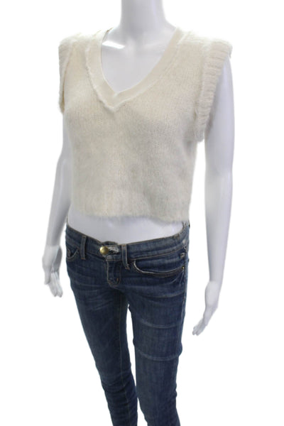 Jenni Kayne Unisex Pullover Sweater Wool Nylon Gray Crew Neck Button Size S