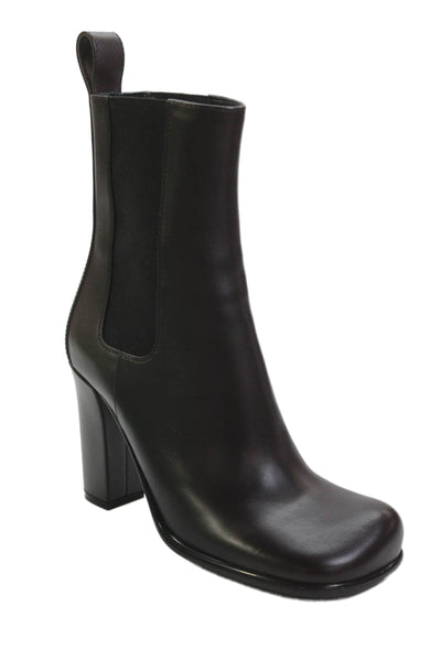 Bottega Veneta Womens Leather Storm Ankle Boots Brown Size 38 8 Wide