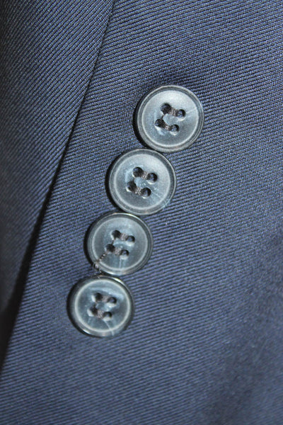 Joseph Abboud Mens Dark Blue Zegna Suit Jacket Button Collared Size 42