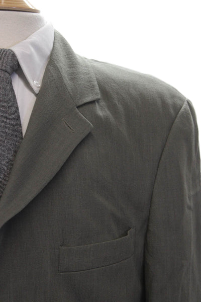 Emporio Armani Mens Gray Wool Suit Jacket Size 52
