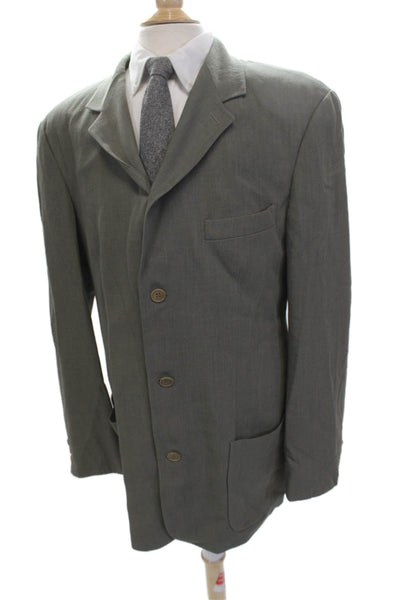 Emporio Armani Mens Gray Wool Suit Jacket Size 52