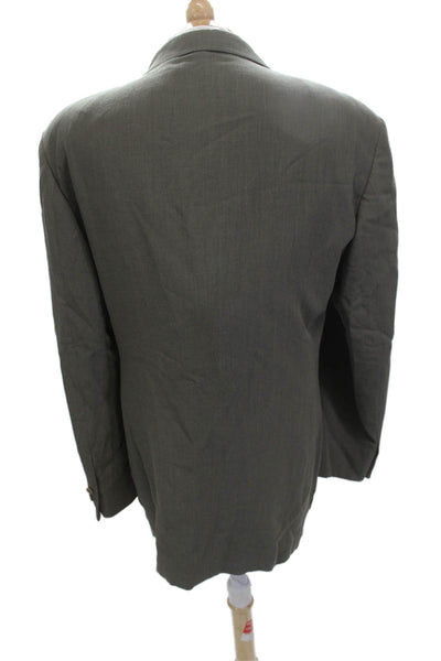 Emporio Armani Mens Gray Wool Suit Jacket Size 52