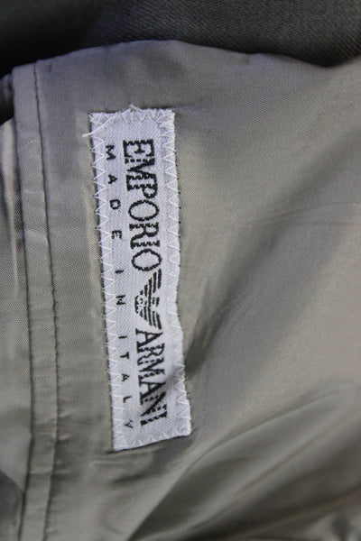 Emporio Armani Mens Gray Wool Suit Jacket Size 52