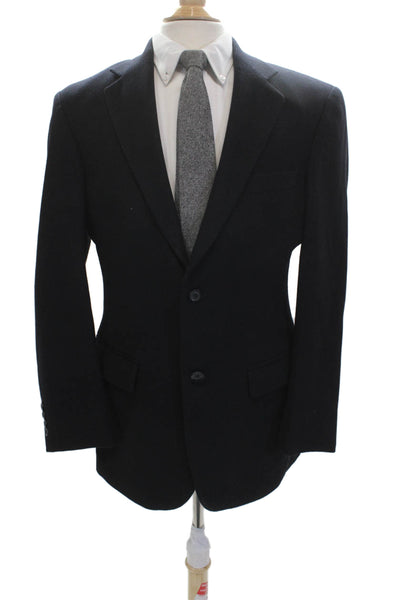 Andrew Fezza Men Dark Blue Wool Blazer Button Size 38