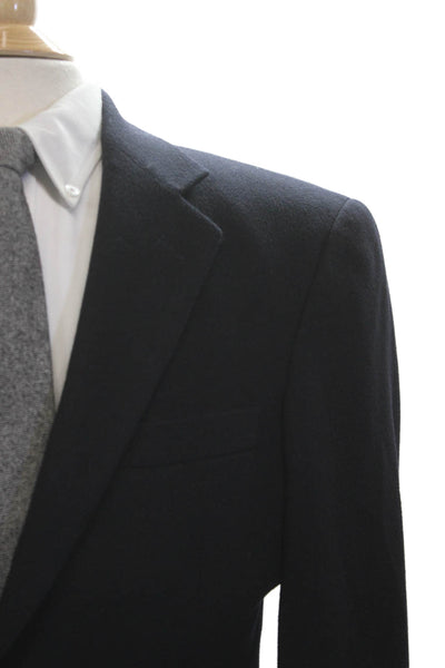 Andrew Fezza Men Dark Blue Wool Blazer Button Size 38