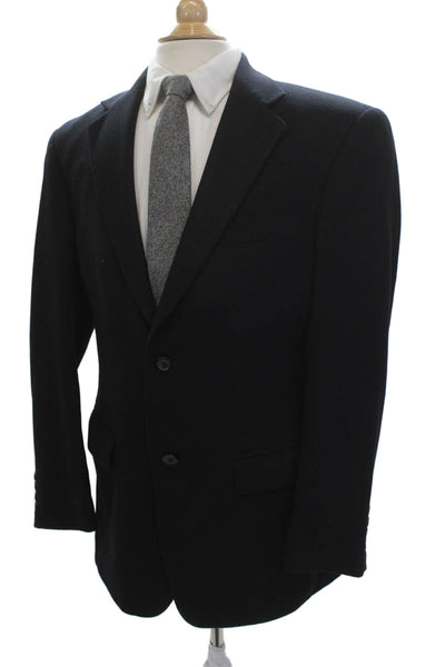 Andrew Fezza Men Dark Blue Wool Blazer Button Size 38