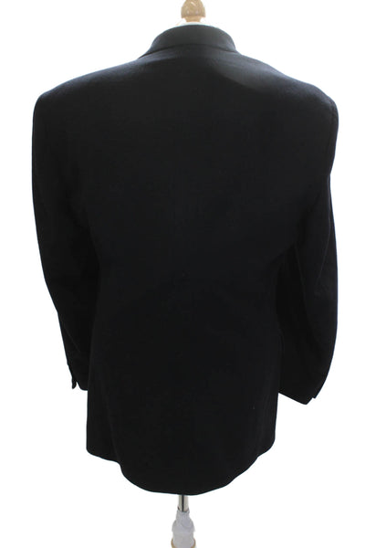 Andrew Fezza Men Dark Blue Wool Blazer Button Size 38