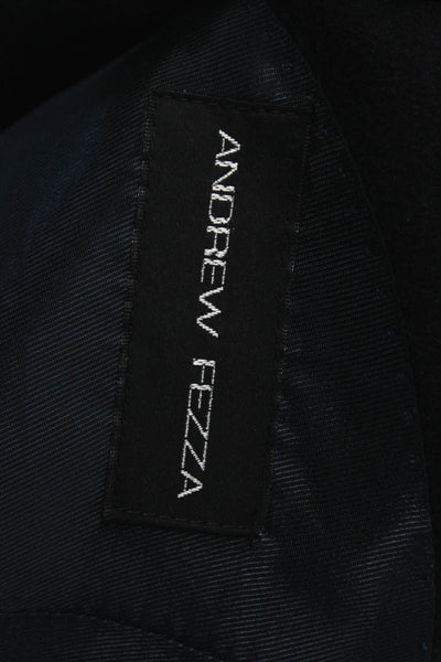 Andrew Fezza Men Dark Blue Wool Blazer Button Size 38