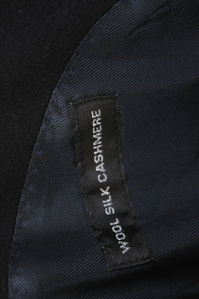 Andrew Fezza Men Dark Blue Wool Blazer Button Size 38