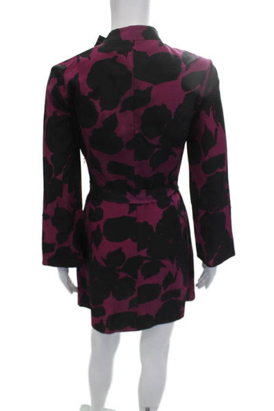 Derek Lam 10 Crosby Women Mini Shirt Dress Black Silk V-Neck Long Sleeve Size 0