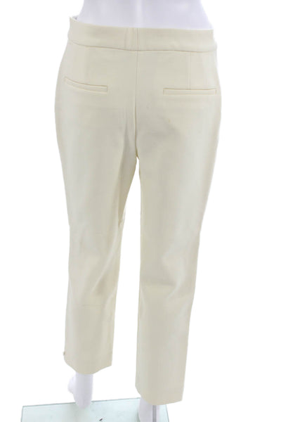 Adam Lippes Women Ankle Cropped Dress Pants Beige Virgin Wool Size 4