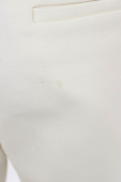 Adam Lippes Women Ankle Cropped Dress Pants Beige Virgin Wool Size 4