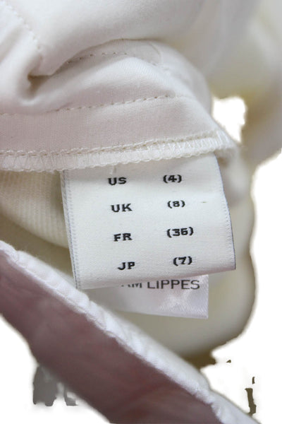 Adam Lippes Women Ankle Cropped Dress Pants Beige Virgin Wool Size 4