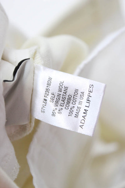 Adam Lippes Women Ankle Cropped Dress Pants Beige Virgin Wool Size 4