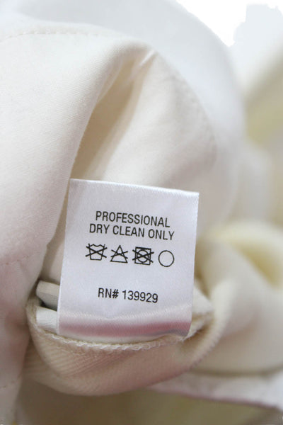 Adam Lippes Women Ankle Cropped Dress Pants Beige Virgin Wool Size 4