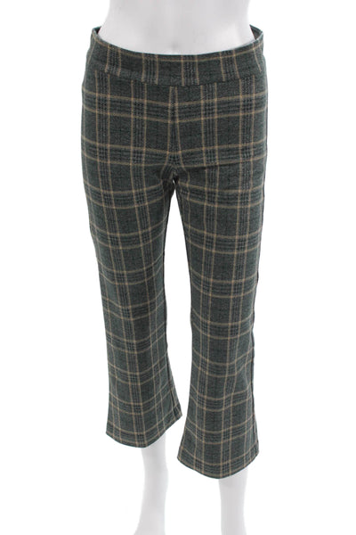 Avenue Montaigne Women Plaid Cropped Pants Green Size 2