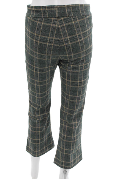 Avenue Montaigne Women Plaid Cropped Pants Green Size 2
