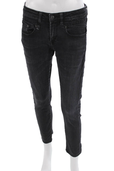 R13 Unisex Ankle Skinny Jeans Dark Gray Denim Size 27
