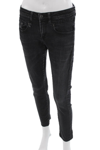 R13 Unisex Ankle Skinny Jeans Dark Gray Denim Size 27