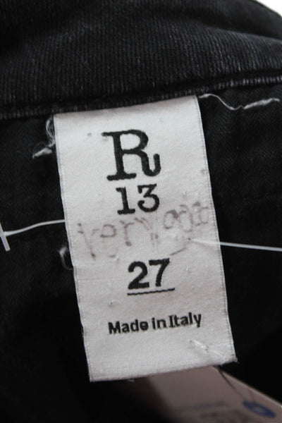 R13 Unisex Ankle Skinny Jeans Dark Gray Denim Size 27