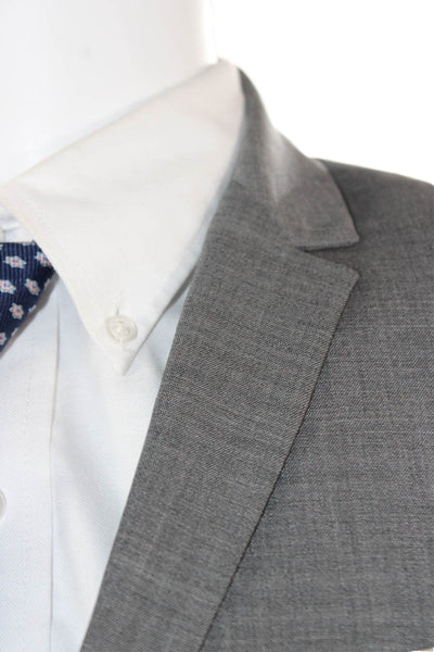 Zara Man Mens 2 Piece Gray Polyester Collared Button Suit Size 38