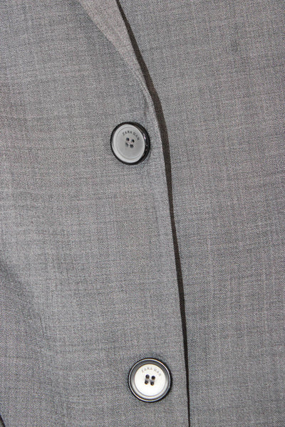 Zara Man Mens 2 Piece Gray Polyester Collared Button Suit Size 38