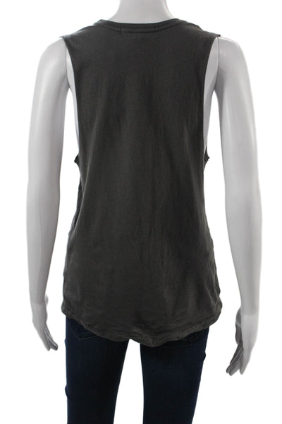 Spiritual Gangster Womens Dark Gray Crew Neck Sleeveless Graphic Tank Size XS