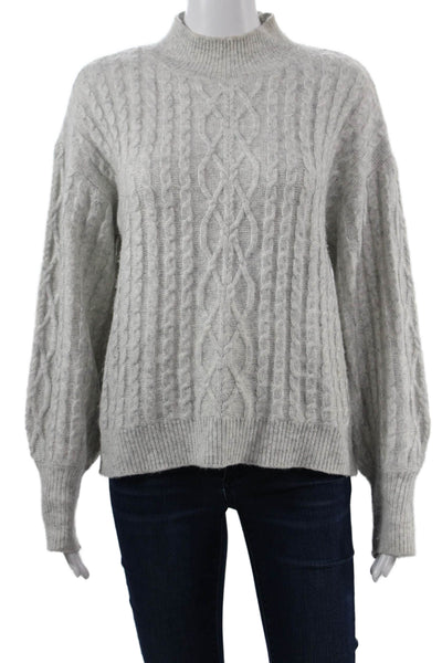 CeCe Unisex Gray Mock Neck Pullover Sweater Long Sleeve Size S