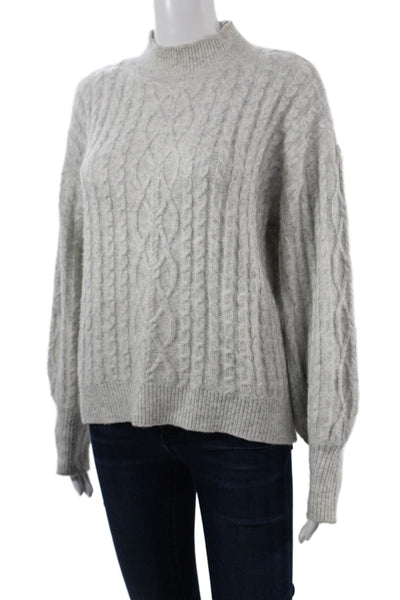 CeCe Unisex Gray Mock Neck Pullover Sweater Long Sleeve Size S