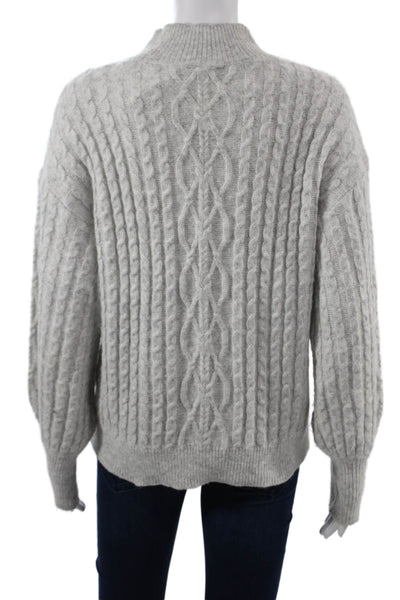 CeCe Unisex Gray Mock Neck Pullover Sweater Long Sleeve Size S