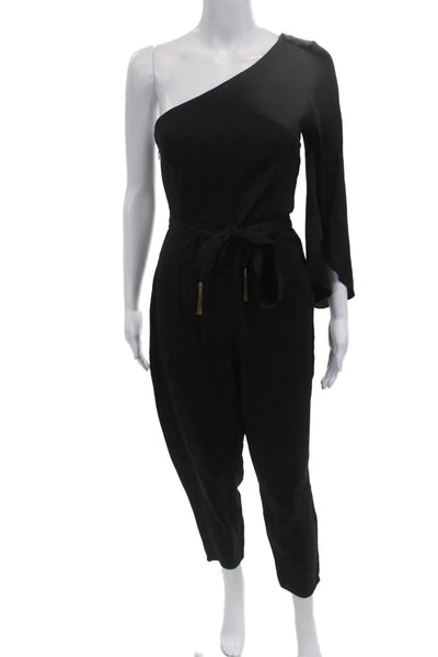 Milly Women Black Short Sleeve Jumpsuit Polyester Blend Size 6