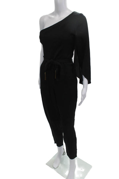 Milly Women Black Short Sleeve Jumpsuit Polyester Blend Size 6