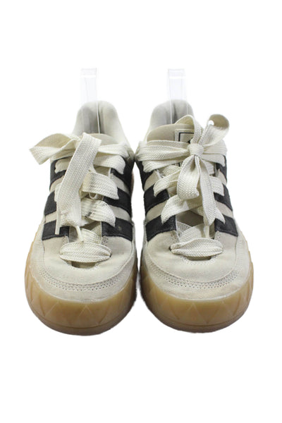 Adidas Women's Suede Lace Up Rubber Sole Trainer Sneakers Beige/Black Size 7
