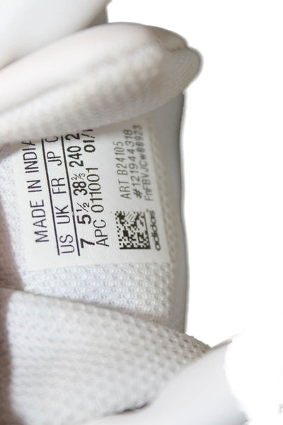 Adidas Women's Leather Lace Up Rubber Sole Trainer Sneakers White Size 7