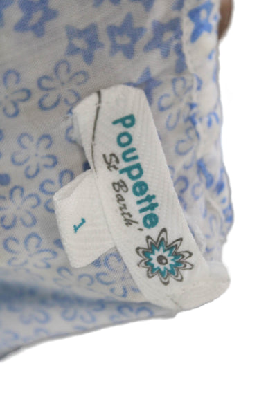 Poupette St. Barth Women Light Blue Square Neck Sundress Knee Length Size 1