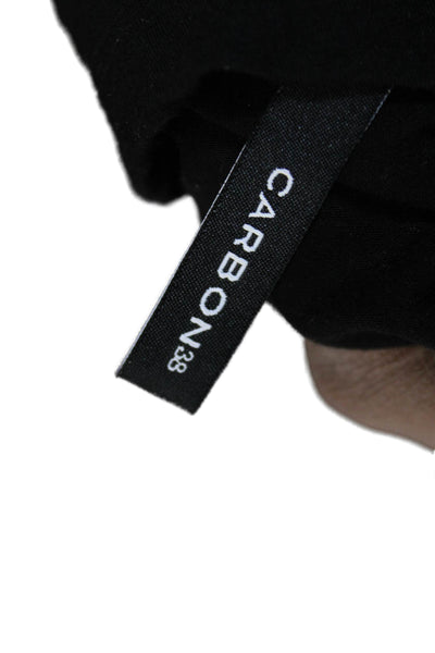 Carbon 38 Womens Cropped Basic Tank Black Modal Blend Crew Neck Button Size S