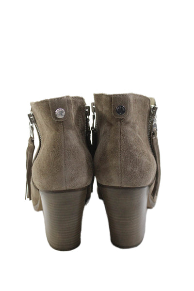 Rag & Bone Womens Suede Zip Up Ankle Boots Sand Beige Size 41 11