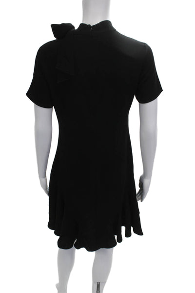 Shoshanna Women Shift Mini Dress Black High Neck Short Sleeve Size 4
