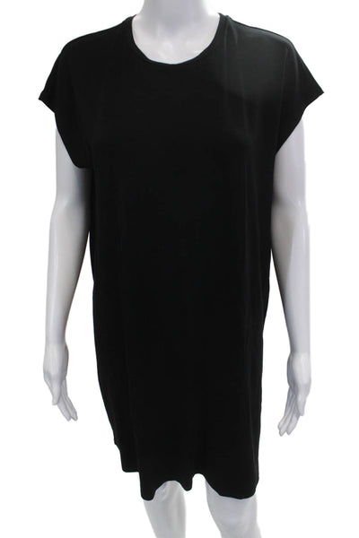 Eileen Fisher Women Shift Dress Black Short Sleeve Size M